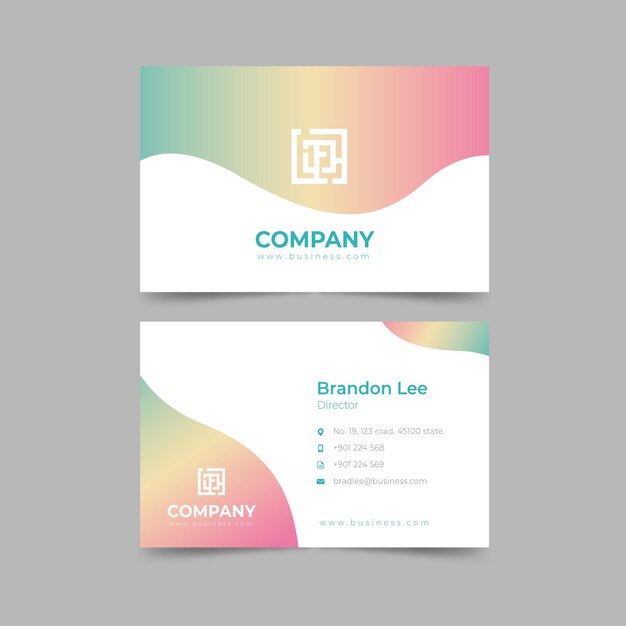 Pastel gradient business cards