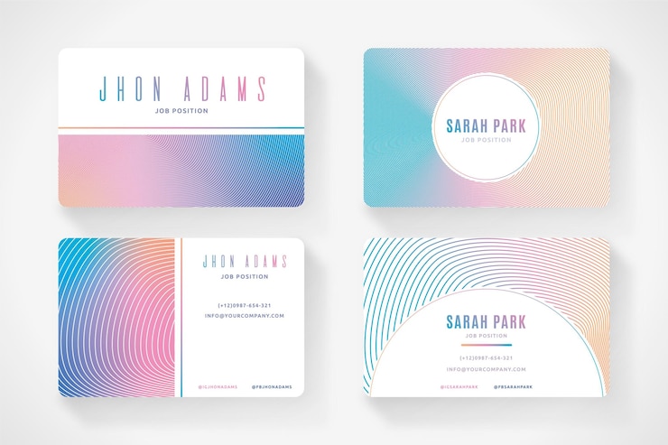 Free Vector pastel gradient business cards