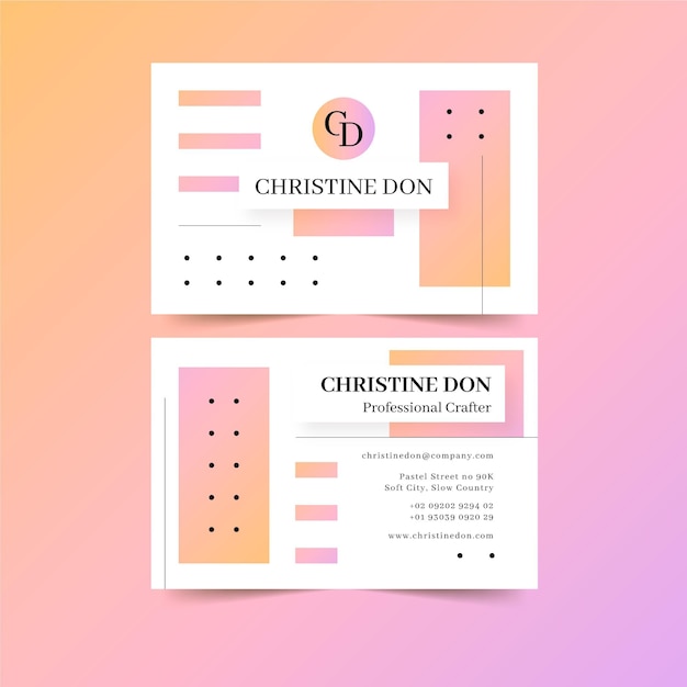 Pastel gradient business cards