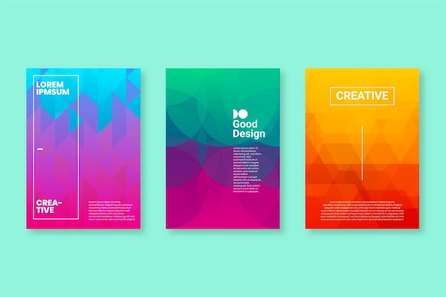 Pastel gradient colours abstract geometric cover collection