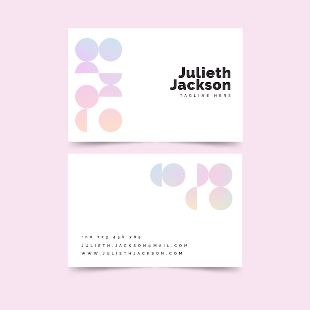 Pastel gradient dots business card template