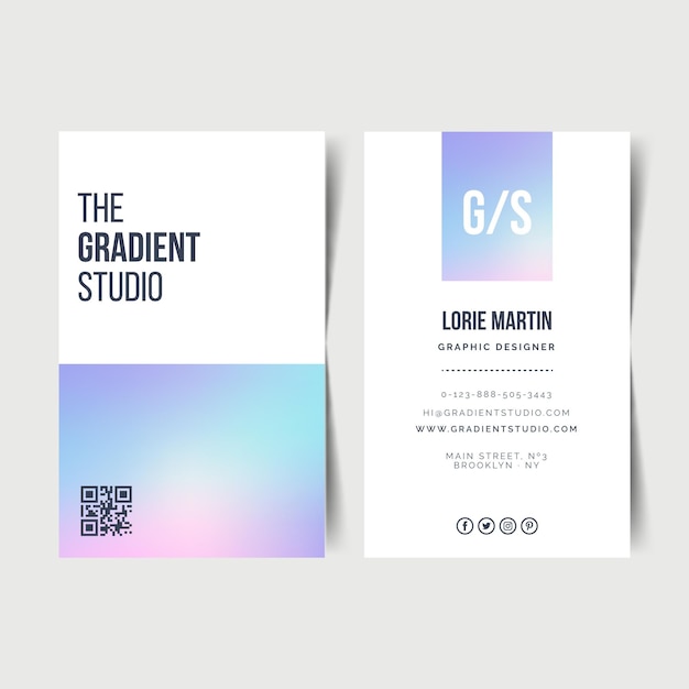 Free vector pastel gradient template for business cards