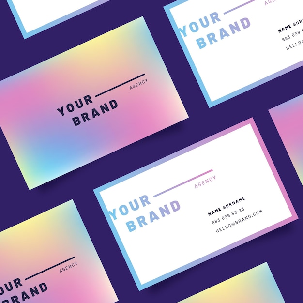 Pastel gradient template for business cards