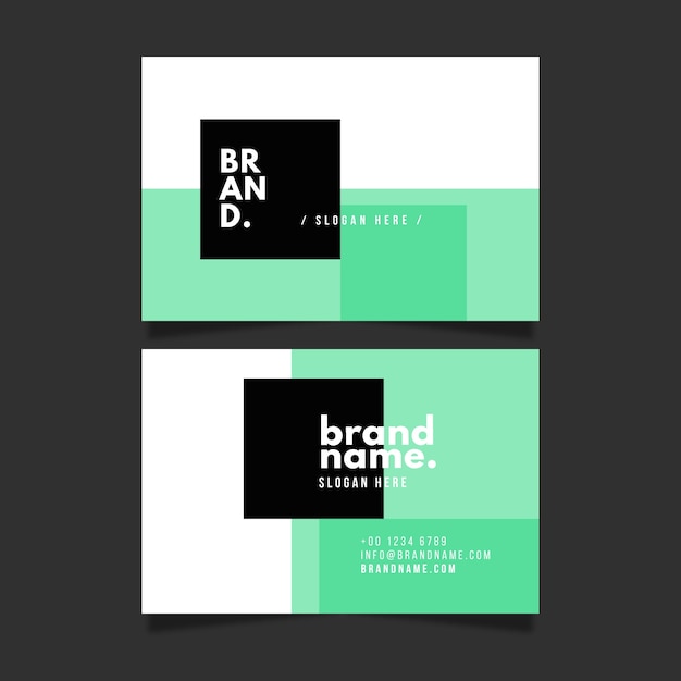 Free vector pastel green visit business card