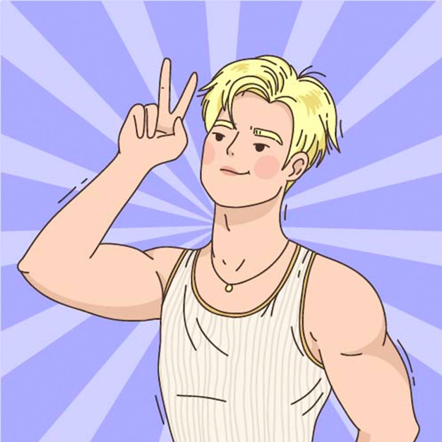 Pastel hand drawn manga boy twitch profile picture