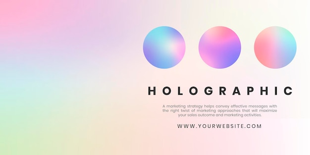 Pastel holographic banner template