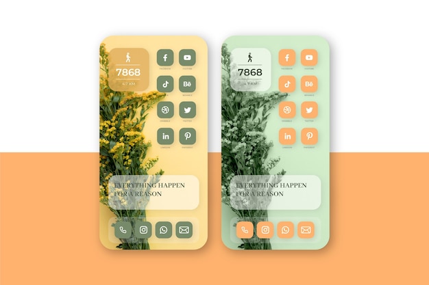 Pastel home screen template for smartphone