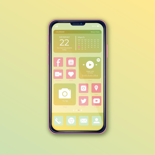 Free vector pastel home screen