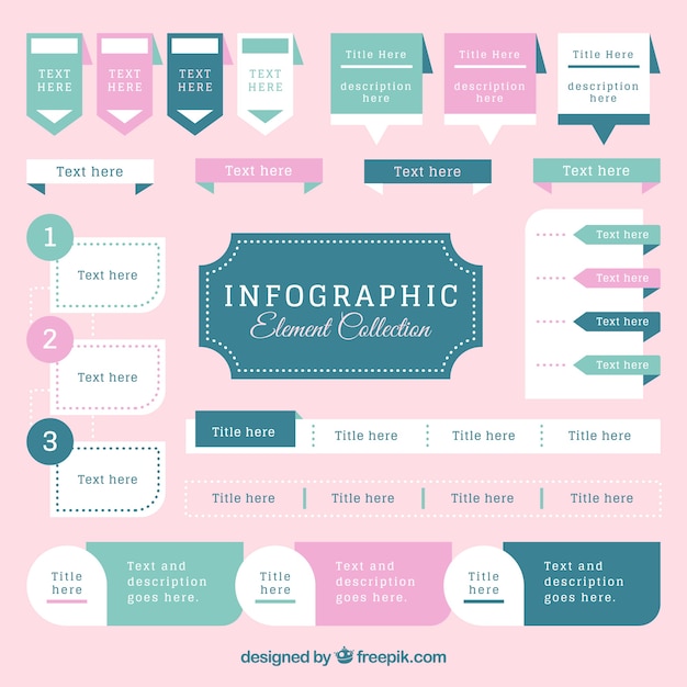 무료 벡터 파스텔 infographic 요소 컬렉션