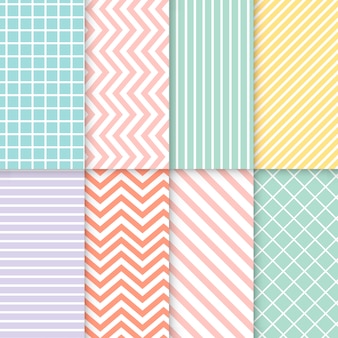 Pastel mixed seamless pattern vector set