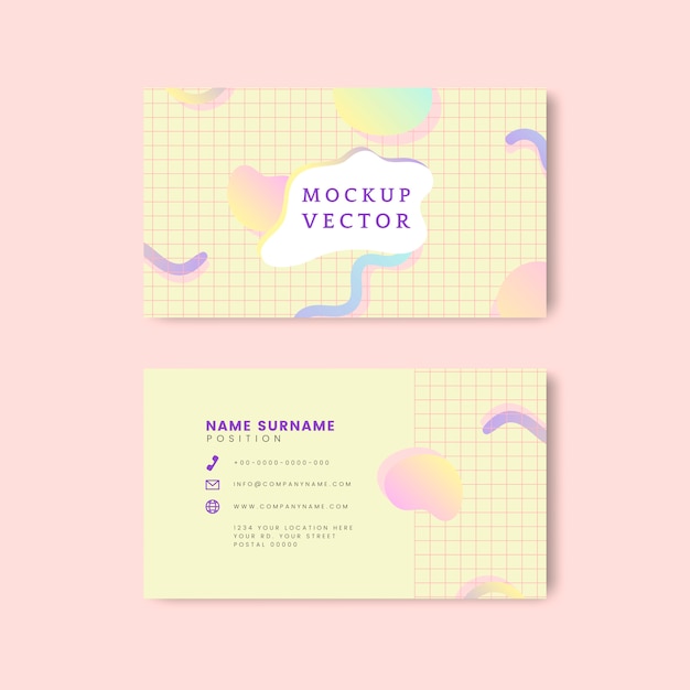 Pastel name card mockup vector