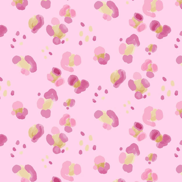 Pastel pink animal print watercolor seamless pattern