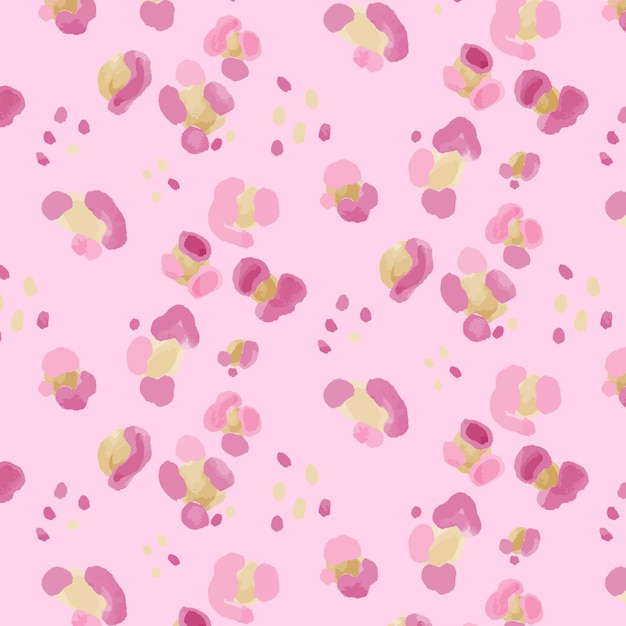 파스텔 핑크 동물 인쇄 수채화 원활한 패턴