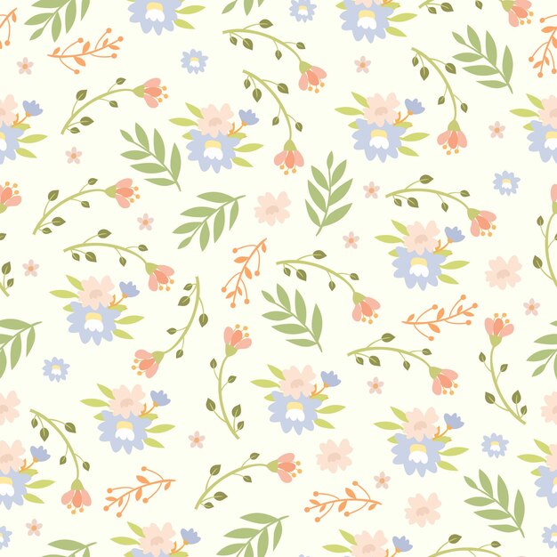 pastel plant seamless pattern