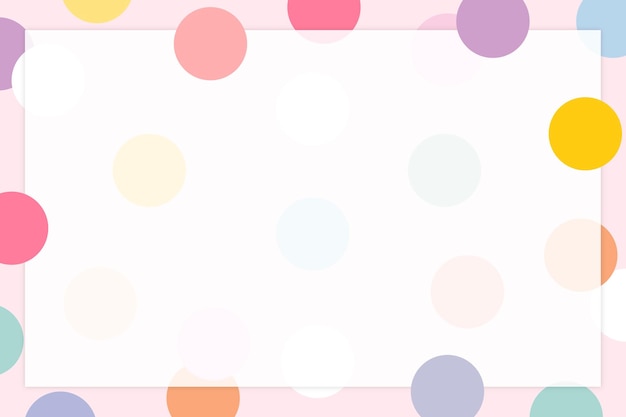 Pastel polka dot frame  in cute pastel pattern