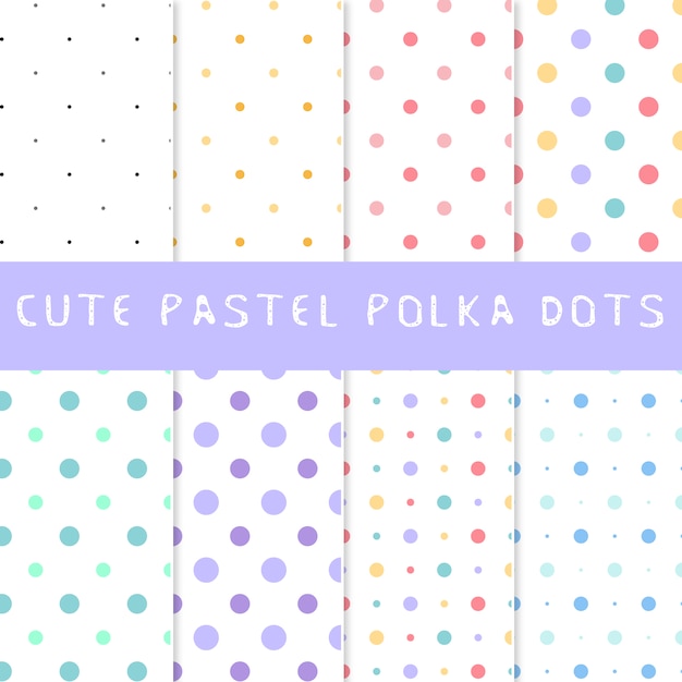 Free vector pastel polka dots collection