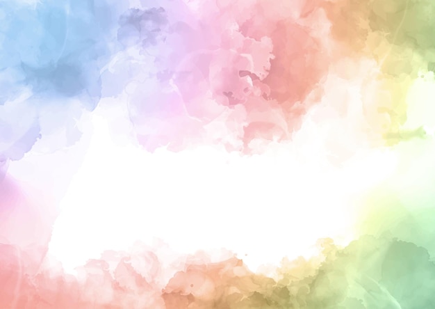 Pastel rainbow coloured hand painted watercolour background