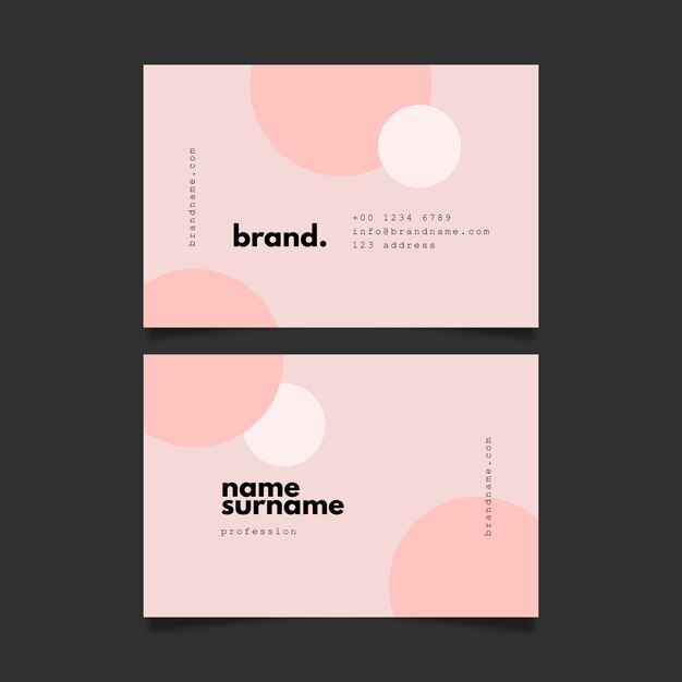 Pastel salmon colours visit business card