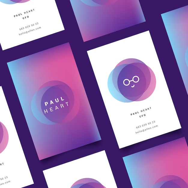 Pastel template for gradient business cards