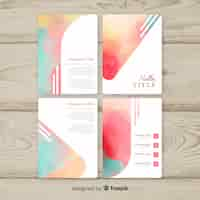 Free vector pastel watercolor brochure template collection