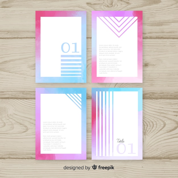 Free vector pastel watercolor brochure template collection