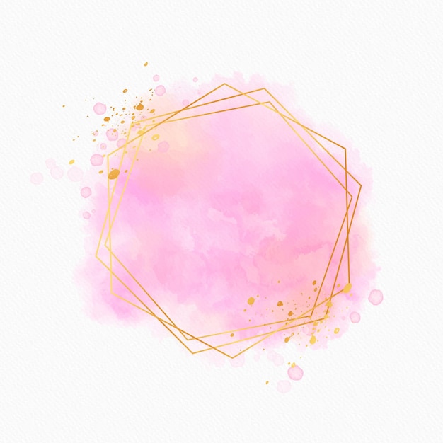 Free vector pastel watercolor with golden frame