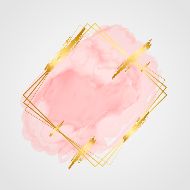 Free vector pastel watercolor with golden frame