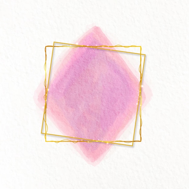 Free vector pastel watercolor with golden frame