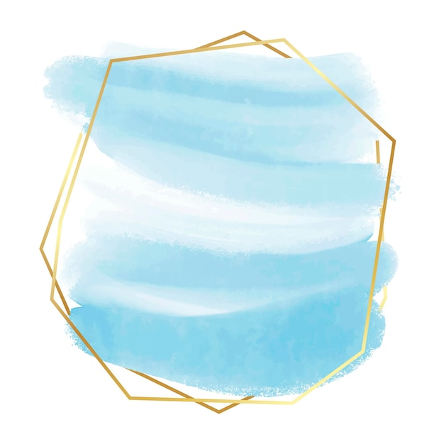 Free vector pastel watercolor with golden frame