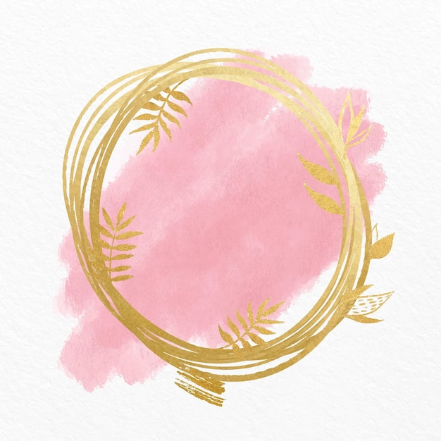 Free vector pastel watercolor with golden frame