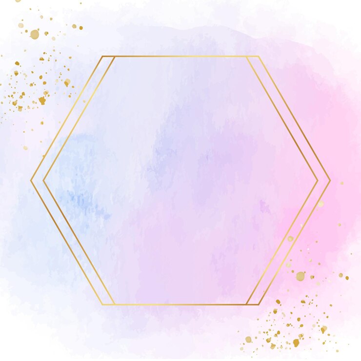 Free Vector pastel watercolor with golden frame