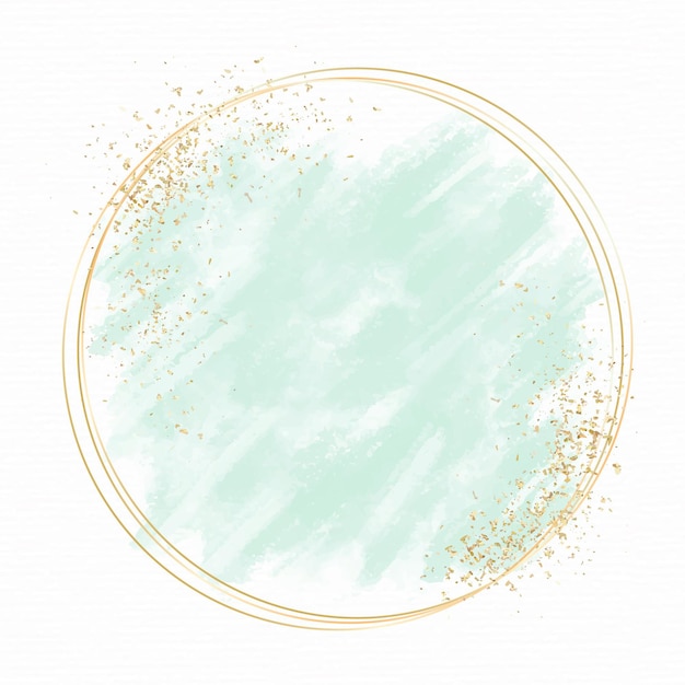 Free vector pastel watercolor with golden frame