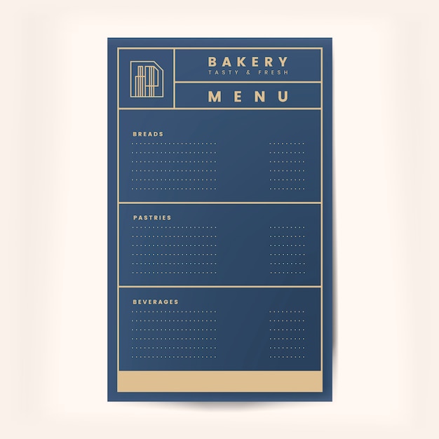 Free vector pastries and beverages menu template vector