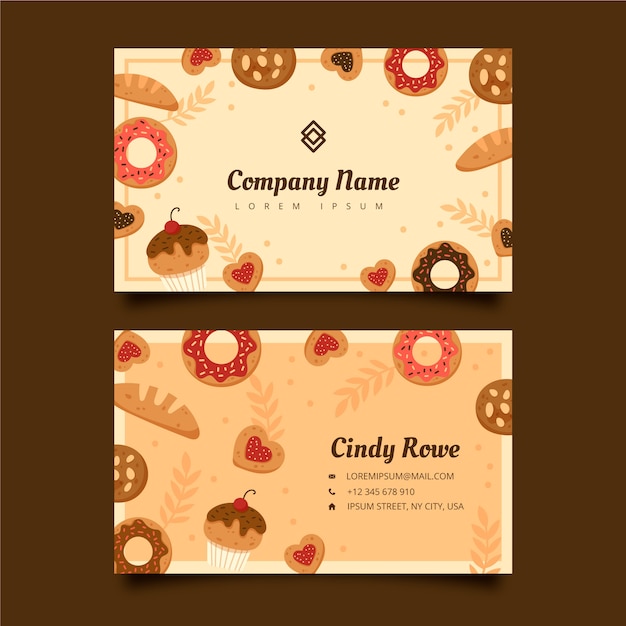 Free vector pastry business card template