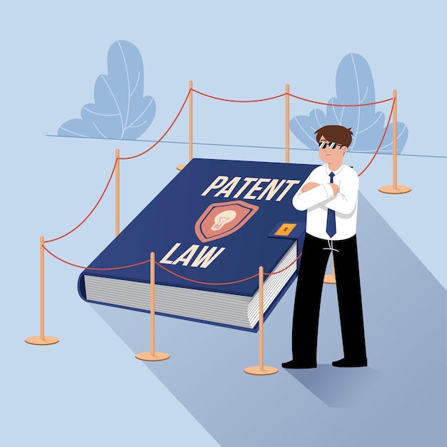 Patent law concept illustrated