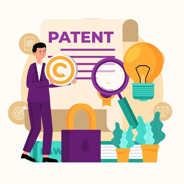 Free vector patent law illustration