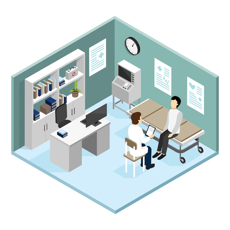 Free Vector patient in doctors office