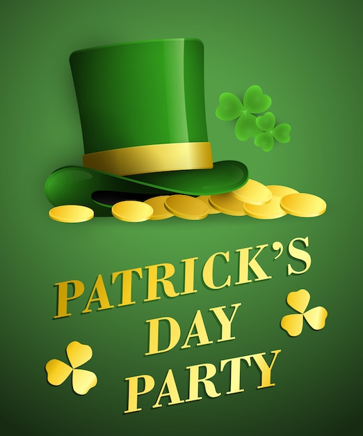 Vettore gratuito patricks day partito banner design verde