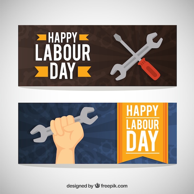 Free vector patriotic labor day banners