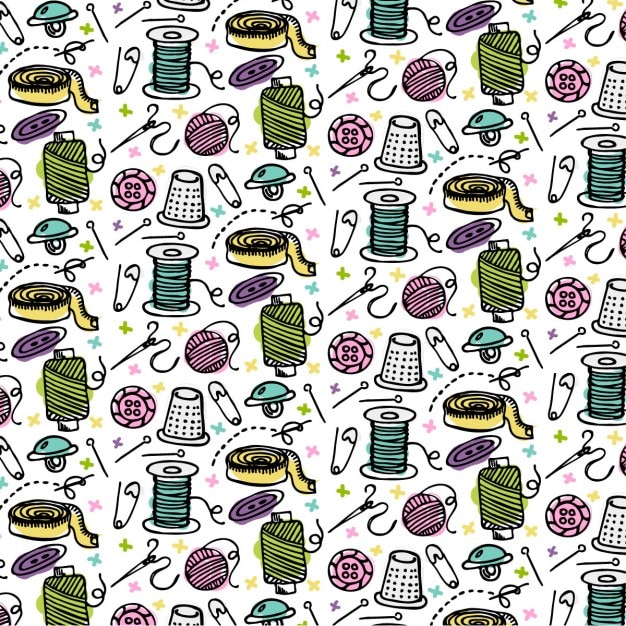 Free vector pattern about sewing elements