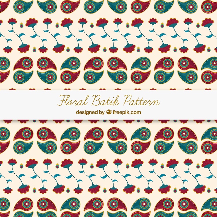 मुफ़्त वेक्टर pattern of abstract shapes and hand drawn flowers