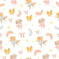 Free vector pattern animals ballerinas