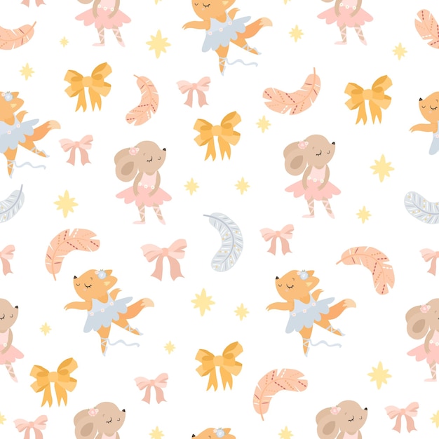 pattern animals ballerinas