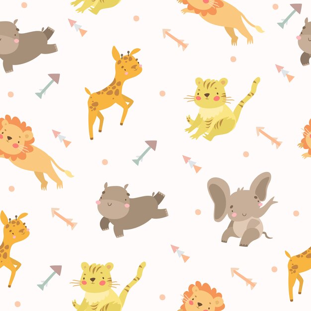 pattern animals safari arrows