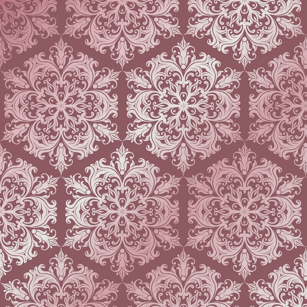 Free vector pattern background with luxury damask style design