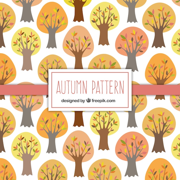 Pattern of beautiful autumn trees
