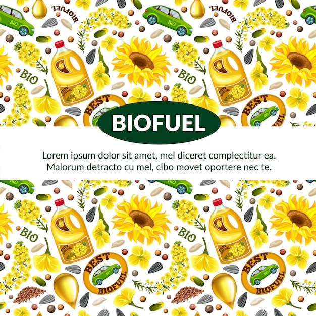 Free vector pattern of biofuel from  rapeseeds.