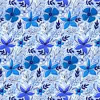 Free vector pattern of blue flowers