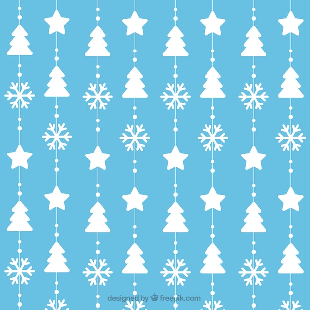 Pattern of christmas trees and snowflakes