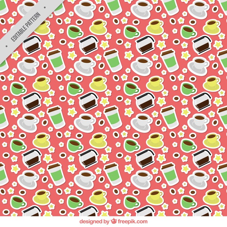 Free Vector pattern of coffee mugs